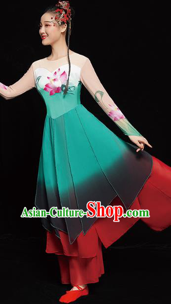 Chinese Traditional Lotus Dance Dress Classical Dance Performance Clothing Umbrella Dance Outfits Chinese Traditional Lotus Dance Dress Classical Dance Performance Clothing Umbrella Dance Outfits