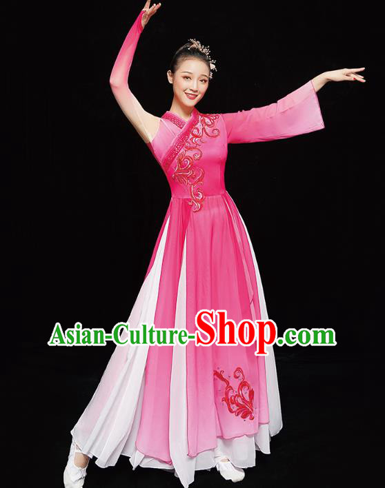 Chinese Umbrella Dance Outfits Traditional Opening Dance Rosy Dress Classical Dance Performance Clothing Chinese Umbrella Dance Outfits Traditional Opening Dance Rosy Dress Classical Dance Performance Clothing