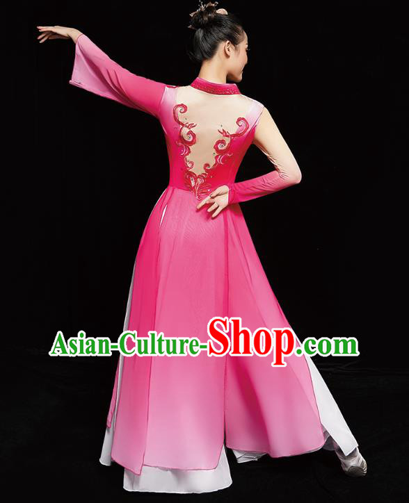Chinese Umbrella Dance Outfits Traditional Opening Dance Rosy Dress Classical Dance Performance Clothing Chinese Umbrella Dance Outfits Traditional Opening Dance Rosy Dress Classical Dance Performance Clothing