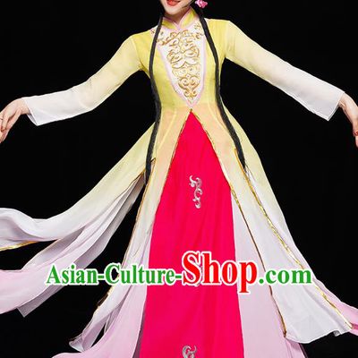 Chinese Traditional Peking Opera Dance Costumes Classical Dance Clothing Beauty Dance Yellow Dress