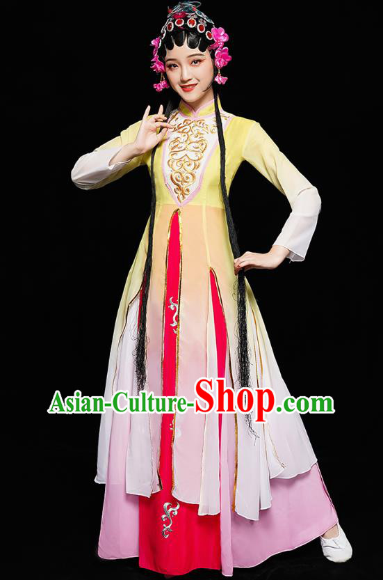 Chinese Traditional Peking Opera Dance Costumes Classical Dance Clothing Beauty Dance Yellow Dress Chinese Traditional Peking Opera Dance Costumes Classical Dance Clothing Beauty Dance Yellow Dress