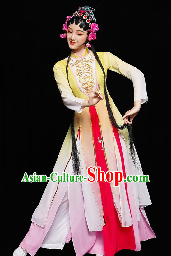 Chinese Traditional Peking Opera Dance Costumes Classical Dance Clothing Beauty Dance Yellow Dress Chinese Traditional Peking Opera Dance Costumes Classical Dance Clothing Beauty Dance Yellow Dress
