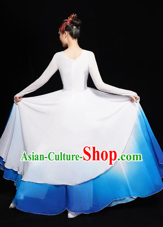 Chinese Jasmine Dance Dress Traditional Umbrella Dance Costumes Classical Dance Clothing Chinese Jasmine Dance Dress Traditional Umbrella Dance Costumes Classical Dance Clothing