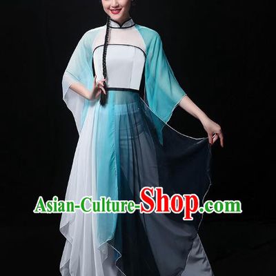 Chinese Umbrella Dance Dress Traditional Jiangnan Watertown Performance Costumes Classical Dance Clothing