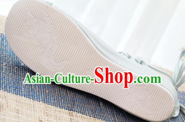Chinese Hanfu Shoes Traditional Classical Dance Shoes Light Blue Embroidered Shoes Chinese Hanfu Shoes Traditional Classical Dance Shoes Light Blue Embroidered Shoes