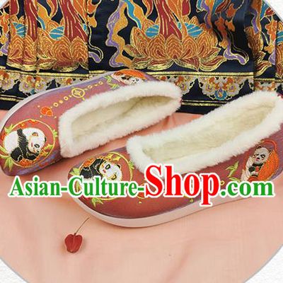 China Traditional Hanfu Red Shoes Ming Dynasty Embroidered Shoes Ancient Princess Shoes