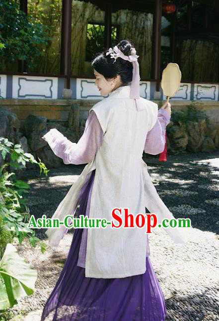 China Ancient Song Dynasty Imperial Concubine Historical Costumes and Headpiece Complete Set