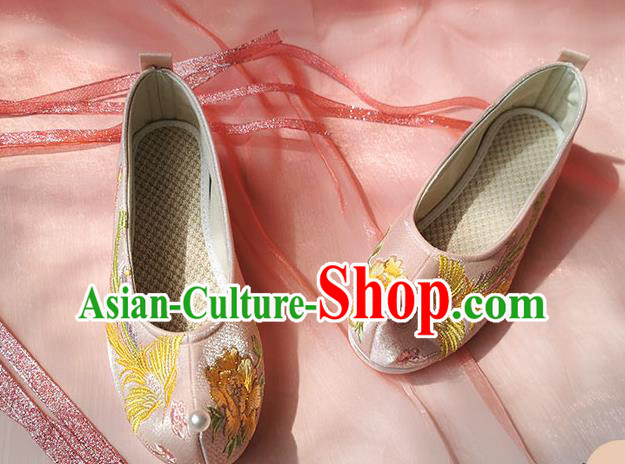 China Classical Embroidered Phoenix Shoes Traditional Ming Dynasty Hanfu Shoes Ancient Princess Pink Shoes China Classical Embroidered Phoenix Shoes Traditional Ming Dynasty Hanfu Shoes Ancient Princess Pink Shoes