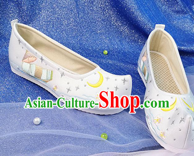 China Traditional Hanfu Embroidered Shoes Ancient Young Lady Shoes Classical Dance Shoes China Traditional Hanfu Embroidered Shoes Ancient Young Lady Shoes Classical Dance Shoes