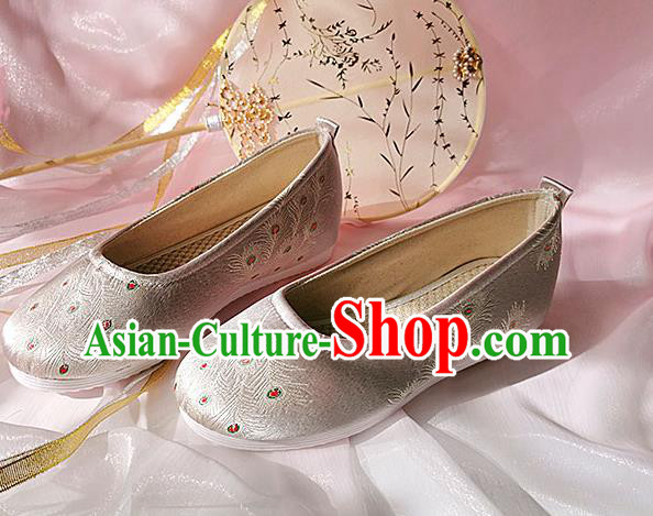 China Ancient Female Student Shoes Classical Pink Brocade Shoes Traditional Hanfu Embroidered Shoes China Ancient Female Student Shoes Classical Pink Brocade Shoes Traditional Hanfu Embroidered Shoes