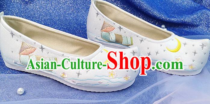 China Traditional Hanfu Embroidered Shoes Ancient Young Lady Shoes Classical Dance Shoes China Traditional Hanfu Embroidered Shoes Ancient Young Lady Shoes Classical Dance Shoes