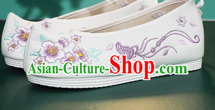 China Classical Embroidered Butterfly Flowers Shoes Traditional Ming Dynasty Hanfu Shoes Princess Shoes China Classical Embroidered Butterfly Flowers Shoes Traditional Ming Dynasty Hanfu Shoes Princess Shoes