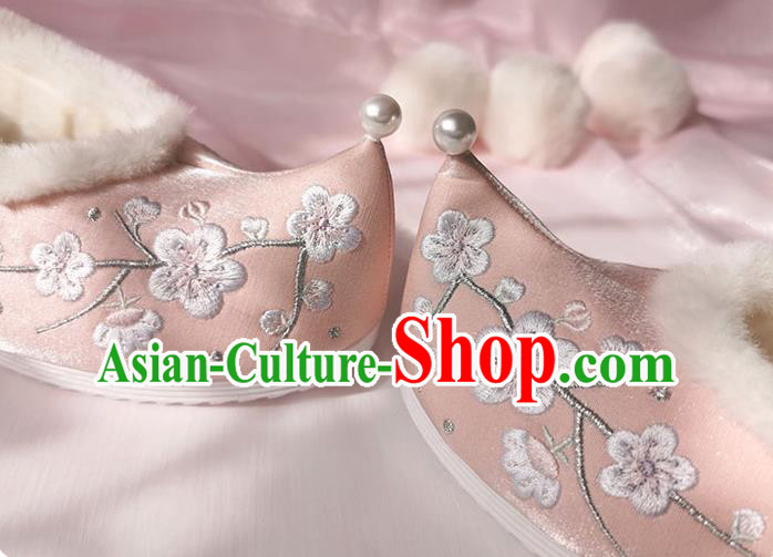 China Ancient Princess Shoes Classical Cloth Shoes Traditional Hanfu Pink Embroidered Shoes China Ancient Princess Shoes Classical Cloth Shoes Traditional Hanfu Pink Embroidered Shoes