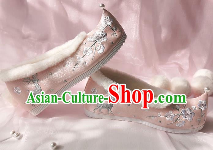 China Ancient Princess Shoes Classical Cloth Shoes Traditional Hanfu Pink Embroidered Shoes China Ancient Princess Shoes Classical Cloth Shoes Traditional Hanfu Pink Embroidered Shoes