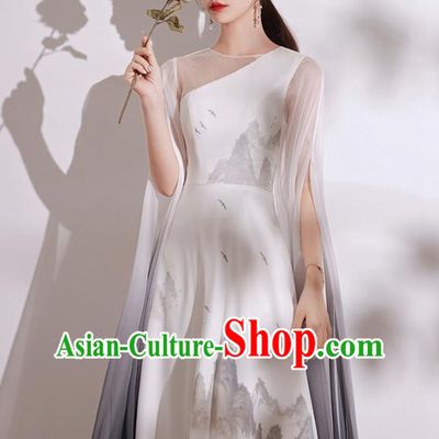 China Annual Meeting Ink Painting Clothing Stage Show Full Dress Chorus Group Performance Costume