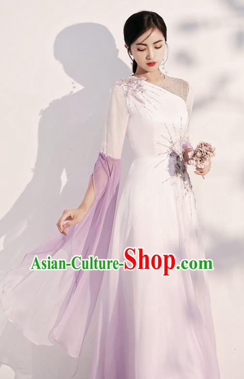 China Woman Modern Dance Costume Catwalks Clothing Chorus Performance Full Dress