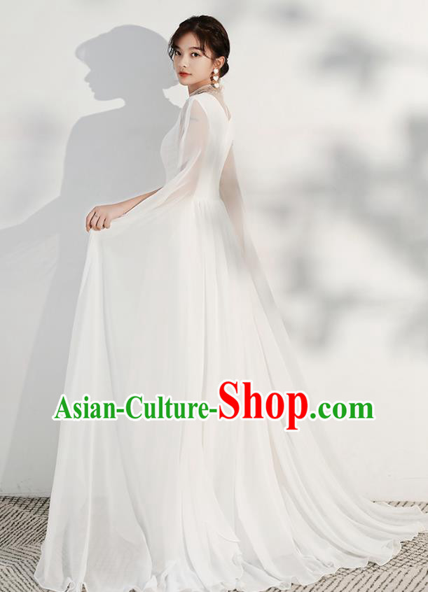 China Solo Performance White Full Dress Woman Modern Dance Costume Catwalks Clothing China Solo Performance White Full Dress Woman Modern Dance Costume Catwalks Clothing