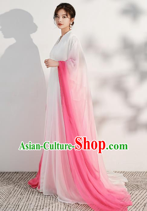 China Catwalks Clothing Solo Performance White Full Dress Woman Classical Dance Costume China Catwalks Clothing Solo Performance White Full Dress Woman Classical Dance Costume