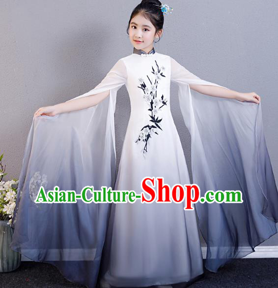 Top Grade Children Day Performance Costume Classical Dance Dress Girl Chorus Cheongsam Top Grade Children Day Performance Costume Classical Dance Dress Girl Chorus Cheongsam