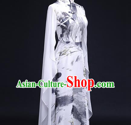 China Woman Classical Dance Costume Catwalks Performance Clothing Ink Painting Full Dress China Woman Classical Dance Costume Catwalks Performance Clothing Ink Painting Full Dress