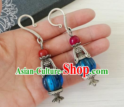 China Handmade Ancient Court Silver Earrings Traditional Qing Dynasty Imperial Concubine Ear Accessories China Handmade Ancient Court Silver Earrings Traditional Qing Dynasty Imperial Concubine Ear Accessories
