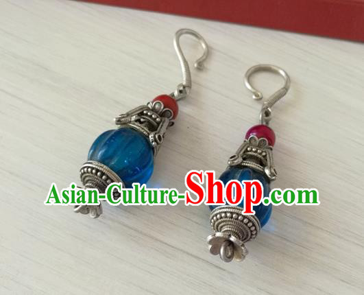 China Handmade Ancient Court Silver Earrings Traditional Qing Dynasty Imperial Concubine Ear Accessories China Handmade Ancient Court Silver Earrings Traditional Qing Dynasty Imperial Concubine Ear Accessories