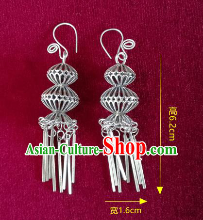 China National Ethnic Silver Gourd Earrings Traditional Cheongsam Ear Accessories China National Ethnic Silver Gourd Earrings Traditional Cheongsam Ear Accessories