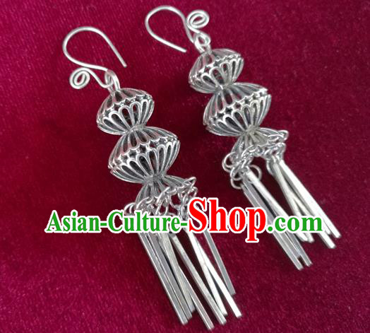 China National Ethnic Silver Gourd Earrings Traditional Cheongsam Ear Accessories China National Ethnic Silver Gourd Earrings Traditional Cheongsam Ear Accessories