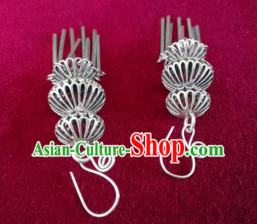 China National Ethnic Silver Gourd Earrings Traditional Cheongsam Ear Accessories China National Ethnic Silver Gourd Earrings Traditional Cheongsam Ear Accessories