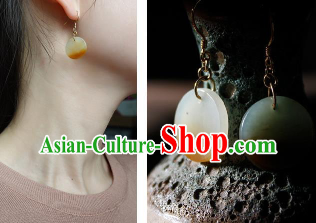 China Traditional Cheongsam Jade Ear Accessories Handmade National Woman Earrings China Traditional Cheongsam Jade Ear Accessories Handmade National Woman Earrings