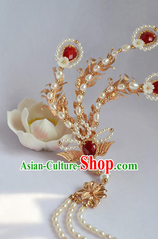 Chinese Traditional Hair Accessories Ancient Ming Dynasty Empress Pearls Phoenix Hairpin Chinese Traditional Hair Accessories Ancient Ming Dynasty Empress Pearls Phoenix Hairpin