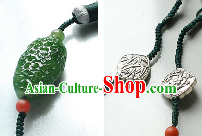 Handmade Chinese Traditional Jewelry Accessories Classical Cheongsam Jade Carving Pendant Tassel Brooch Handmade Chinese Traditional Jewelry Accessories Classical Cheongsam Jade Carving Pendant Tassel Brooch