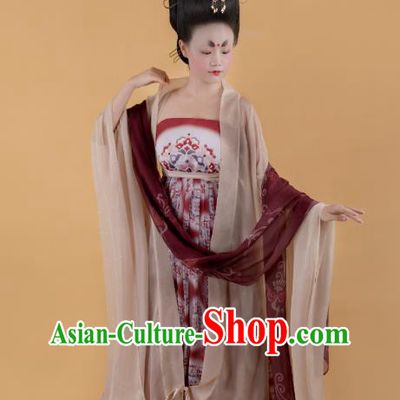 China Traditional Tang Dynasty Court Lady Historical Clothing Ancient Imperial Consort Hanfu Dress Full Set