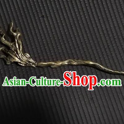 Chinese Ancient Swordsman Golden Hairpin Handmade Traditional Han Dynasty Prince Hair Stick