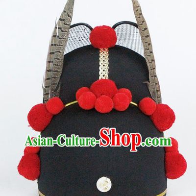 Chinese Handmade Traditional Ming Dynasty Wedding Headwear Ancient Drama Bridegroom Black Hat