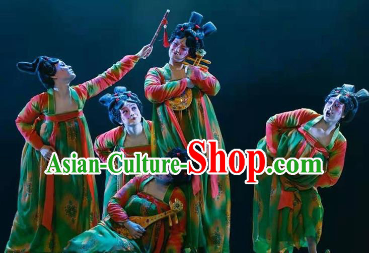 China Classical Dance Costumes Traditional Tang Dynasty Court Performance Hanfu Dress China Classical Dance Costumes Traditional Tang Dynasty Court Performance Hanfu Dress