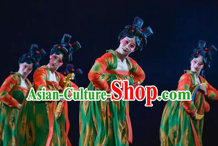 China Classical Dance Costumes Traditional Tang Dynasty Court Performance Hanfu Dress China Classical Dance Costumes Traditional Tang Dynasty Court Performance Hanfu Dress