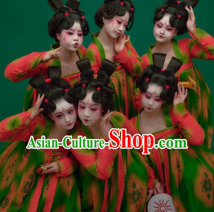 China Classical Dance Costumes Traditional Tang Dynasty Court Performance Hanfu Dress China Classical Dance Costumes Traditional Tang Dynasty Court Performance Hanfu Dress