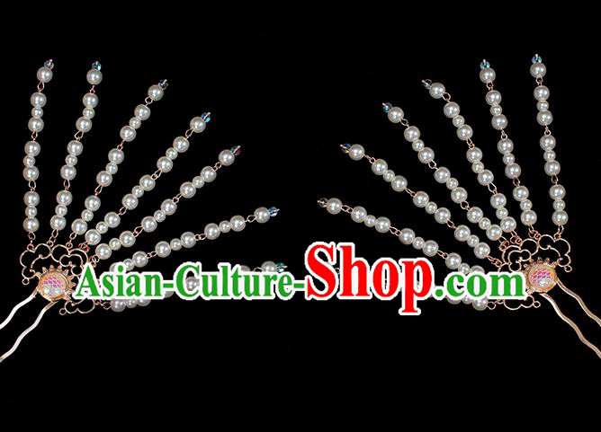 Chinese Traditional Hanfu Tassel Hair Stick Ancient Princess Scale Hairpin Chinese Traditional Hanfu Tassel Hair Stick Ancient Princess Scale Hairpin
