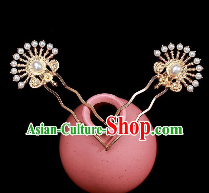 Chinese Traditional Cheongsam Hair Stick Ancient Princess Golden Hairpin Hair Accessories Chinese Traditional Cheongsam Hair Stick Ancient Princess Golden Hairpin Hair Accessories