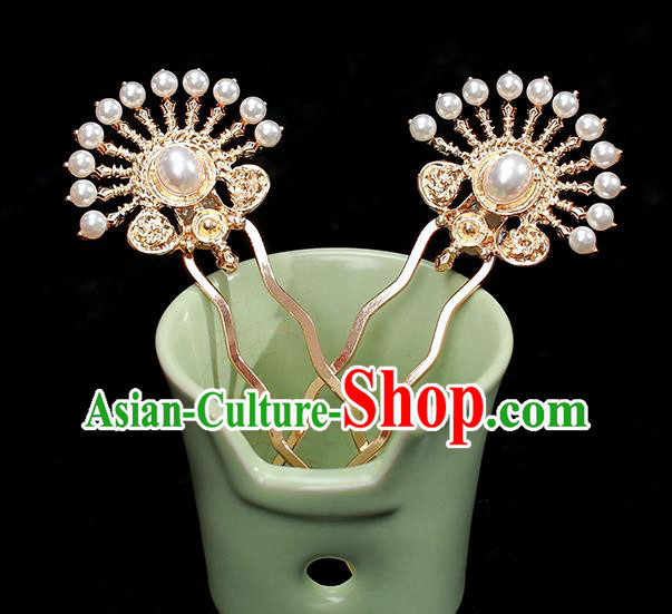 Chinese Traditional Cheongsam Hair Stick Ancient Princess Golden Hairpin Hair Accessories Chinese Traditional Cheongsam Hair Stick Ancient Princess Golden Hairpin Hair Accessories