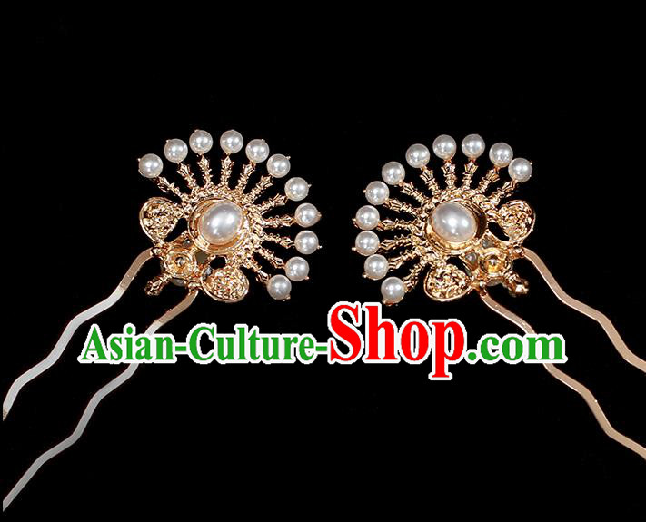 Chinese Traditional Cheongsam Hair Stick Ancient Princess Golden Hairpin Hair Accessories Chinese Traditional Cheongsam Hair Stick Ancient Princess Golden Hairpin Hair Accessories