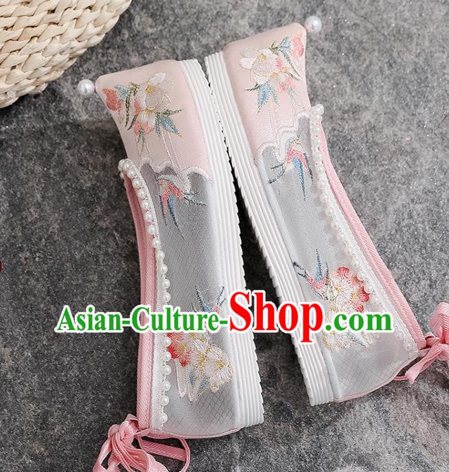 Chinese Traditional Folk Dance Pink Cloth Shoes Classical Embroidered Shoes National Woman Summer Shoes Chinese Traditional Folk Dance Pink Cloth Shoes Classical Embroidered Shoes National Woman Summer Shoes