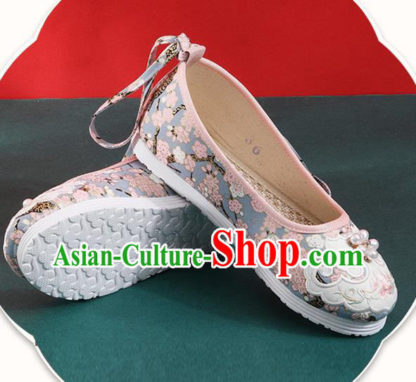 Chinese Traditional Folk Dance Shoes Classical Blue Cloth Shoes National Woman Shoes Chinese Traditional Folk Dance Shoes Classical Blue Cloth Shoes National Woman Shoes