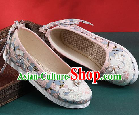 Chinese Traditional Folk Dance Shoes Classical Blue Cloth Shoes National Woman Shoes Chinese Traditional Folk Dance Shoes Classical Blue Cloth Shoes National Woman Shoes