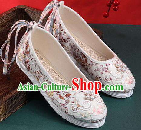 Chinese National Woman Shoes Traditional Folk Dance Shoes Classical White Cloth Shoes Chinese National Woman Shoes Traditional Folk Dance Shoes Classical White Cloth Shoes