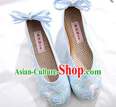 Chinese National Embroidered Blue Cloth Shoes Traditional Hanfu Shoes Classical Dance Shoes Chinese National Embroidered Blue Cloth Shoes Traditional Hanfu Shoes Classical Dance Shoes
