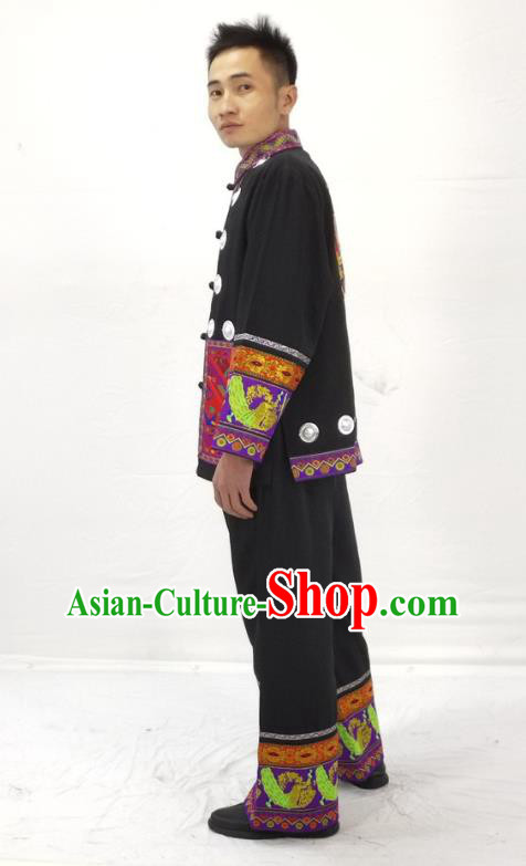 China Traditional Miao Nationality Performance Garment Costumes Hmong Ethnic Folk Dance Black Clothing China Traditional Miao Nationality Performance Garment Costumes Hmong Ethnic Folk Dance Black Clothing