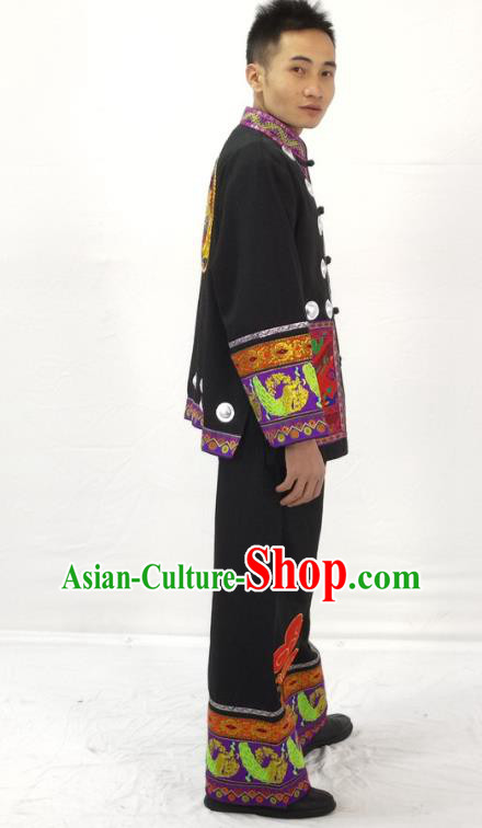 China Traditional Miao Nationality Performance Garment Costumes Hmong Ethnic Folk Dance Black Clothing China Traditional Miao Nationality Performance Garment Costumes Hmong Ethnic Folk Dance Black Clothing