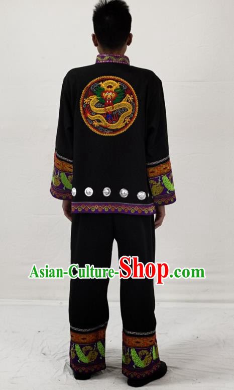 China Traditional Miao Nationality Performance Garment Costumes Hmong Ethnic Folk Dance Black Clothing China Traditional Miao Nationality Performance Garment Costumes Hmong Ethnic Folk Dance Black Clothing